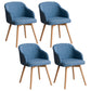Scandinavian Beech Solid Back Arm Chair Fabric Dining Chair with Natural Legs Light Blue 4 Piece Set Clearhalo ' kitchen&dining_furn' 'Dining Chairs' 'Dining Tables & Seating' 'dining_chair' 'furn' 'furn_dining_chair' 'Furniture' 'furniture_dining_chair' 'Kitchen & Dining Furniture' 'kitchen' 3672499