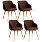 Scandinavian Beech Solid Back Arm Chair Fabric Dining Chair with Natural Legs Dark Coffee 4 Piece Set Clearhalo ' kitchen&dining_furn' 'Dining Chairs' 'Dining Tables & Seating' 'dining_chair' 'furn' 'furn_dining_chair' 'Furniture' 'furniture_dining_chair' 'Kitchen & Dining Furniture' 'kitchen' 3672505