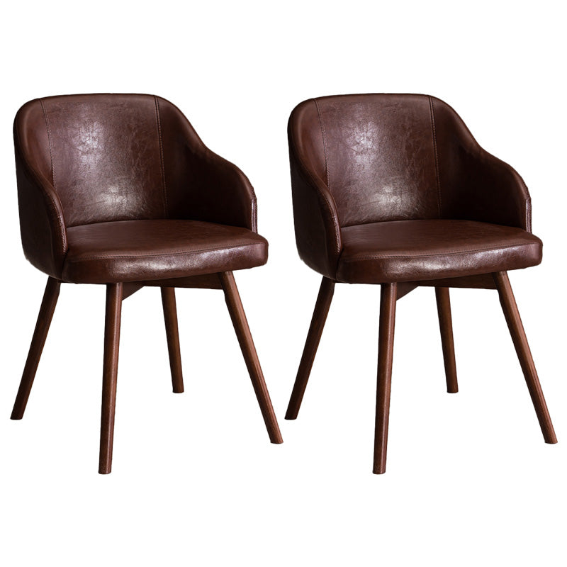 Scandinavian Beech Solid Back Arm Chair Fabric Dining Chair with Natural Legs Coffee 2 Piece Set Clearhalo ' kitchen&dining_furn' 'Dining Chairs' 'Dining Tables & Seating' 'dining_chair' 'furn' 'furn_dining_chair' 'Furniture' 'furniture_dining_chair' 'Kitchen & Dining Furniture' 'kitchen' 3672506