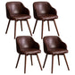 Scandinavian Beech Solid Back Arm Chair Fabric Dining Chair with Natural Legs Coffee 4 Piece Set Clearhalo ' kitchen&dining_furn' 'Dining Chairs' 'Dining Tables & Seating' 'dining_chair' 'furn' 'furn_dining_chair' 'Furniture' 'furniture_dining_chair' 'Kitchen & Dining Furniture' 'kitchen' 3672507