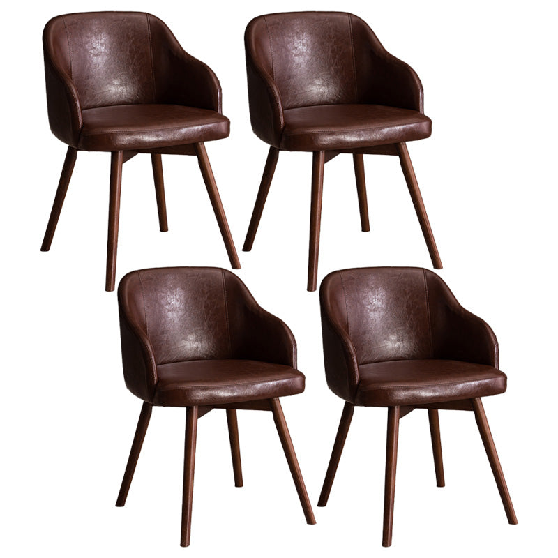 Scandinavian Beech Solid Back Arm Chair Fabric Dining Chair with Natural Legs Coffee 4 Piece Set Clearhalo ' kitchen&dining_furn' 'Dining Chairs' 'Dining Tables & Seating' 'dining_chair' 'furn' 'furn_dining_chair' 'Furniture' 'furniture_dining_chair' 'Kitchen & Dining Furniture' 'kitchen' 3672507