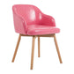 Scandinavian Beech Solid Back Arm Chair Fabric Dining Chair with Natural Legs Pinkish Red 1 Piece Clearhalo ' kitchen&dining_furn' 'Dining Chairs' 'Dining Tables & Seating' 'dining_chair' 'furn' 'furn_dining_chair' 'Furniture' 'furniture_dining_chair' 'Kitchen & Dining Furniture' 'kitchen' 3672508