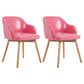 Scandinavian Beech Solid Back Arm Chair Fabric Dining Chair with Natural Legs Pinkish Red 2 Piece Set Clearhalo ' kitchen&dining_furn' 'Dining Chairs' 'Dining Tables & Seating' 'dining_chair' 'furn' 'furn_dining_chair' 'Furniture' 'furniture_dining_chair' 'Kitchen & Dining Furniture' 'kitchen' 3672509