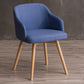 Scandinavian Beech Solid Back Arm Chair Fabric Dining Chair with Natural Legs Dark Blue 1 Piece Clearhalo ' kitchen&dining_furn' 'Dining Chairs' 'Dining Tables & Seating' 'dining_chair' 'furn' 'furn_dining_chair' 'Furniture' 'furniture_dining_chair' 'Kitchen & Dining Furniture' 'kitchen' 3672511
