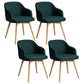 Scandinavian Beech Solid Back Arm Chair Fabric Dining Chair with Natural Legs Dark Army Green 4 Piece Set Clearhalo ' kitchen&dining_furn' 'Dining Chairs' 'Dining Tables & Seating' 'dining_chair' 'furn' 'furn_dining_chair' 'Furniture' 'furniture_dining_chair' 'Kitchen & Dining Furniture' 'kitchen' 3672519