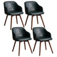 Scandinavian Beech Solid Back Arm Chair Fabric Dining Chair with Natural Legs Dark Green 4 Piece Set Clearhalo ' kitchen&dining_furn' 'Dining Chairs' 'Dining Tables & Seating' 'dining_chair' 'furn' 'furn_dining_chair' 'Furniture' 'furniture_dining_chair' 'Kitchen & Dining Furniture' 'kitchen' 3672522