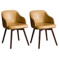 Scandinavian Beech Solid Back Arm Chair Fabric Dining Chair with Natural Legs Brown 2 Piece Set Clearhalo ' kitchen&dining_furn' 'Dining Chairs' 'Dining Tables & Seating' 'dining_chair' 'furn' 'furn_dining_chair' 'Furniture' 'furniture_dining_chair' 'Kitchen & Dining Furniture' 'kitchen' 3672527