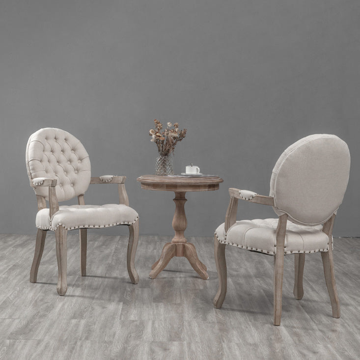 Farmhouse Wood Dining Chair Upholstered Arm Chair with 4 Grey Legs for Dining Room Clearhalo ' kitchen&dining_furn' 'Dining Chairs' 'Dining Tables & Seating' 'dining_chair' 'furn' 'furn_dining_chair' 'Furniture' 'furniture_dining_chair' 'Kitchen & Dining Furniture' 'kitchen' 3672529