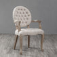 Farmhouse Wood Dining Chair Upholstered Arm Chair with 4 Grey Legs for Dining Room Clearhalo ' kitchen&dining_furn' 'Dining Chairs' 'Dining Tables & Seating' 'dining_chair' 'furn' 'furn_dining_chair' 'Furniture' 'furniture_dining_chair' 'Kitchen & Dining Furniture' 'kitchen' 3672532
