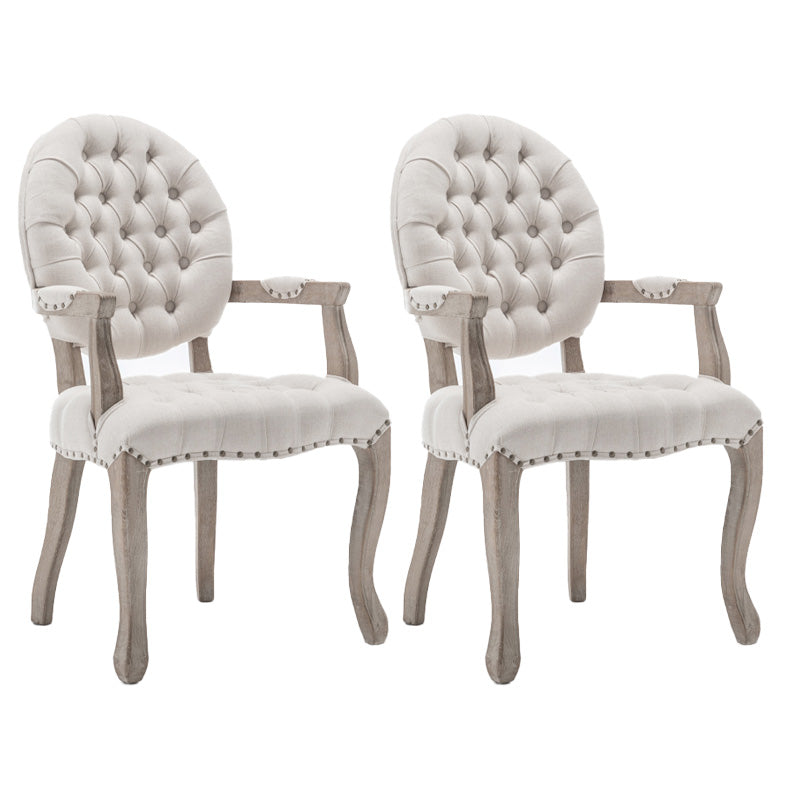 Farmhouse Wood Dining Chair Upholstered Arm Chair with 4 Grey Legs for Dining Room White 2 Piece Set Clearhalo ' kitchen&dining_furn' 'Dining Chairs' 'Dining Tables & Seating' 'dining_chair' 'furn' 'furn_dining_chair' 'Furniture' 'furniture_dining_chair' 'Kitchen & Dining Furniture' 'kitchen' 3672535