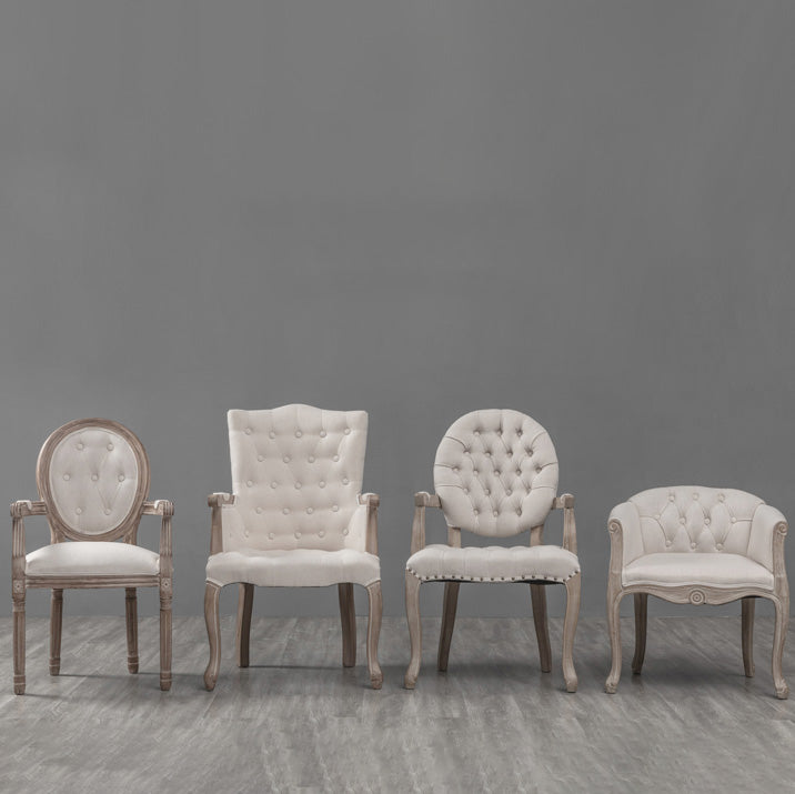 Farmhouse Wood Dining Chair Upholstered Arm Chair with 4 Grey Legs for Dining Room Clearhalo ' kitchen&dining_furn' 'Dining Chairs' 'Dining Tables & Seating' 'dining_chair' 'furn' 'furn_dining_chair' 'Furniture' 'furniture_dining_chair' 'Kitchen & Dining Furniture' 'kitchen' 3672536