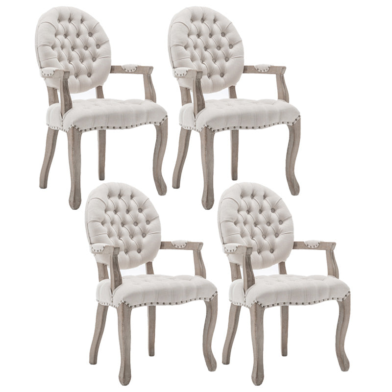 Farmhouse Wood Dining Chair Upholstered Arm Chair with 4 Grey Legs for Dining Room White 4 Piece Set Clearhalo ' kitchen&dining_furn' 'Dining Chairs' 'Dining Tables & Seating' 'dining_chair' 'furn' 'furn_dining_chair' 'Furniture' 'furniture_dining_chair' 'Kitchen & Dining Furniture' 'kitchen' 3672538