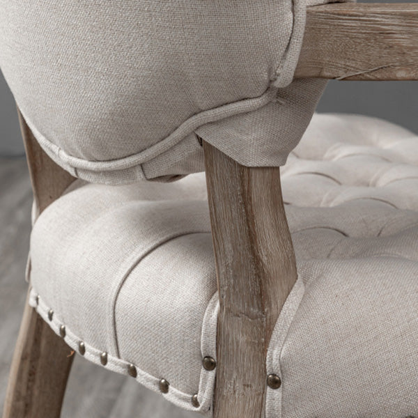 Farmhouse Wood Dining Chair Upholstered Arm Chair with 4 Grey Legs for Dining Room Clearhalo ' kitchen&dining_furn' 'Dining Chairs' 'Dining Tables & Seating' 'dining_chair' 'furn' 'furn_dining_chair' 'Furniture' 'furniture_dining_chair' 'Kitchen & Dining Furniture' 'kitchen' 3672541