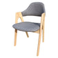 Scandinavian Rubberwood Open Arm Chair Upholstered Dining Chair with Wood Legs Grey 1 Piece Clearhalo ' kitchen&dining_furn' 'Dining Chairs' 'Dining Tables & Seating' 'dining_chair' 'furn' 'furn_dining_chair' 'Furniture' 'furniture_dining_chair' 'Kitchen & Dining Furniture' 'kitchen' 3672551