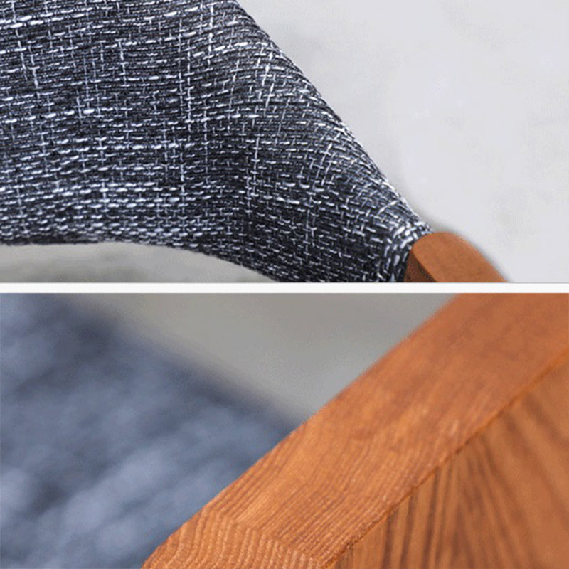 Scandinavian Rubberwood Open Arm Chair Upholstered Dining Chair with Wood Legs Clearhalo ' kitchen&dining_furn' 'Dining Chairs' 'Dining Tables & Seating' 'dining_chair' 'furn' 'furn_dining_chair' 'Furniture' 'furniture_dining_chair' 'Kitchen & Dining Furniture' 'kitchen' 3672556