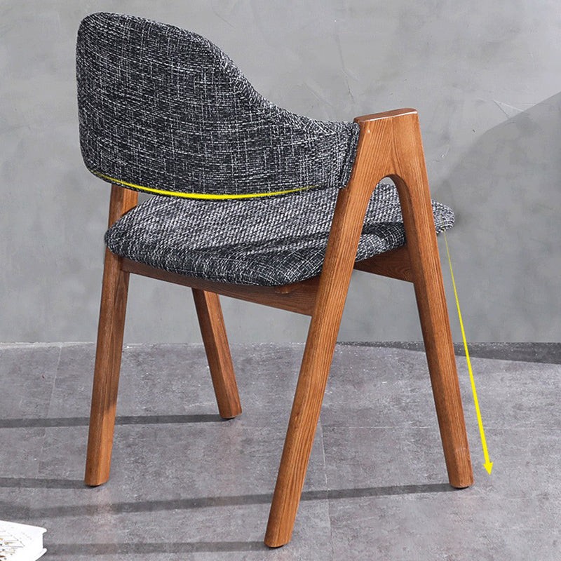 Scandinavian Rubberwood Open Arm Chair Upholstered Dining Chair with Wood Legs Clearhalo ' kitchen&dining_furn' 'Dining Chairs' 'Dining Tables & Seating' 'dining_chair' 'furn' 'furn_dining_chair' 'Furniture' 'furniture_dining_chair' 'Kitchen & Dining Furniture' 'kitchen' 3672558