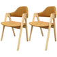 Scandinavian Rubberwood Open Arm Chair Upholstered Dining Chair with Wood Legs Ginger 2 Piece Set Clearhalo ' kitchen&dining_furn' 'Dining Chairs' 'Dining Tables & Seating' 'dining_chair' 'furn' 'furn_dining_chair' 'Furniture' 'furniture_dining_chair' 'Kitchen & Dining Furniture' 'kitchen' 3672559