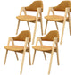 Scandinavian Rubberwood Open Arm Chair Upholstered Dining Chair with Wood Legs Ginger 4 Piece Set Clearhalo ' kitchen&dining_furn' 'Dining Chairs' 'Dining Tables & Seating' 'dining_chair' 'furn' 'furn_dining_chair' 'Furniture' 'furniture_dining_chair' 'Kitchen & Dining Furniture' 'kitchen' 3672561