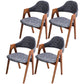 Scandinavian Rubberwood Open Arm Chair Upholstered Dining Chair with Wood Legs Silver Gray 4 Piece Set Clearhalo ' kitchen&dining_furn' 'Dining Chairs' 'Dining Tables & Seating' 'dining_chair' 'furn' 'furn_dining_chair' 'Furniture' 'furniture_dining_chair' 'Kitchen & Dining Furniture' 'kitchen' 3672566