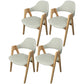 Scandinavian Rubberwood Open Arm Chair Upholstered Dining Chair with Wood Legs Light Gray 4 Piece Set Clearhalo ' kitchen&dining_furn' 'Dining Chairs' 'Dining Tables & Seating' 'dining_chair' 'furn' 'furn_dining_chair' 'Furniture' 'furniture_dining_chair' 'Kitchen & Dining Furniture' 'kitchen' 3672569