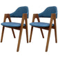 Scandinavian Rubberwood Open Arm Chair Upholstered Dining Chair with Wood Legs Blue 2 Piece Set Clearhalo ' kitchen&dining_furn' 'Dining Chairs' 'Dining Tables & Seating' 'dining_chair' 'furn' 'furn_dining_chair' 'Furniture' 'furniture_dining_chair' 'Kitchen & Dining Furniture' 'kitchen' 3672571
