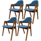 Scandinavian Rubberwood Open Arm Chair Upholstered Dining Chair with Wood Legs Blue 4 Piece Set Clearhalo ' kitchen&dining_furn' 'Dining Chairs' 'Dining Tables & Seating' 'dining_chair' 'furn' 'furn_dining_chair' 'Furniture' 'furniture_dining_chair' 'Kitchen & Dining Furniture' 'kitchen' 3672572