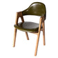 Scandinavian Rubberwood Open Arm Chair Upholstered Dining Chair with Wood Legs Dark Army Green 1 Piece Clearhalo ' kitchen&dining_furn' 'Dining Chairs' 'Dining Tables & Seating' 'dining_chair' 'furn' 'furn_dining_chair' 'Furniture' 'furniture_dining_chair' 'Kitchen & Dining Furniture' 'kitchen' 3672576