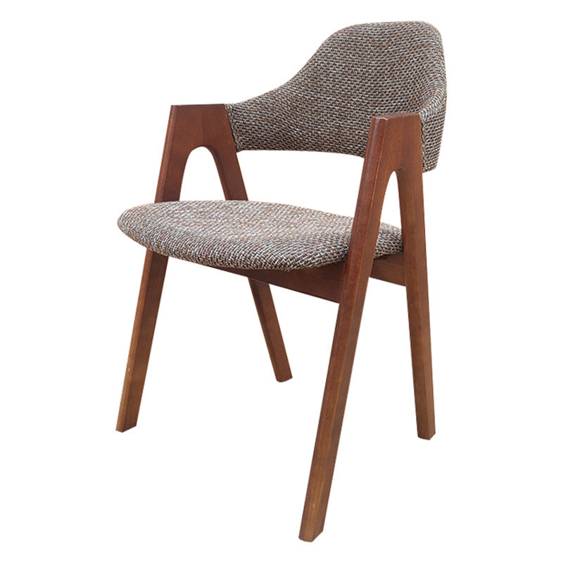 Scandinavian Rubberwood Open Arm Chair Upholstered Dining Chair with Wood Legs Brown 1 Piece Clearhalo ' kitchen&dining_furn' 'Dining Chairs' 'Dining Tables & Seating' 'dining_chair' 'furn' 'furn_dining_chair' 'Furniture' 'furniture_dining_chair' 'Kitchen & Dining Furniture' 'kitchen' 3672582
