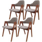 Scandinavian Rubberwood Open Arm Chair Upholstered Dining Chair with Wood Legs Brown 4 Piece Set Clearhalo ' kitchen&dining_furn' 'Dining Chairs' 'Dining Tables & Seating' 'dining_chair' 'furn' 'furn_dining_chair' 'Furniture' 'furniture_dining_chair' 'Kitchen & Dining Furniture' 'kitchen' 3672584
