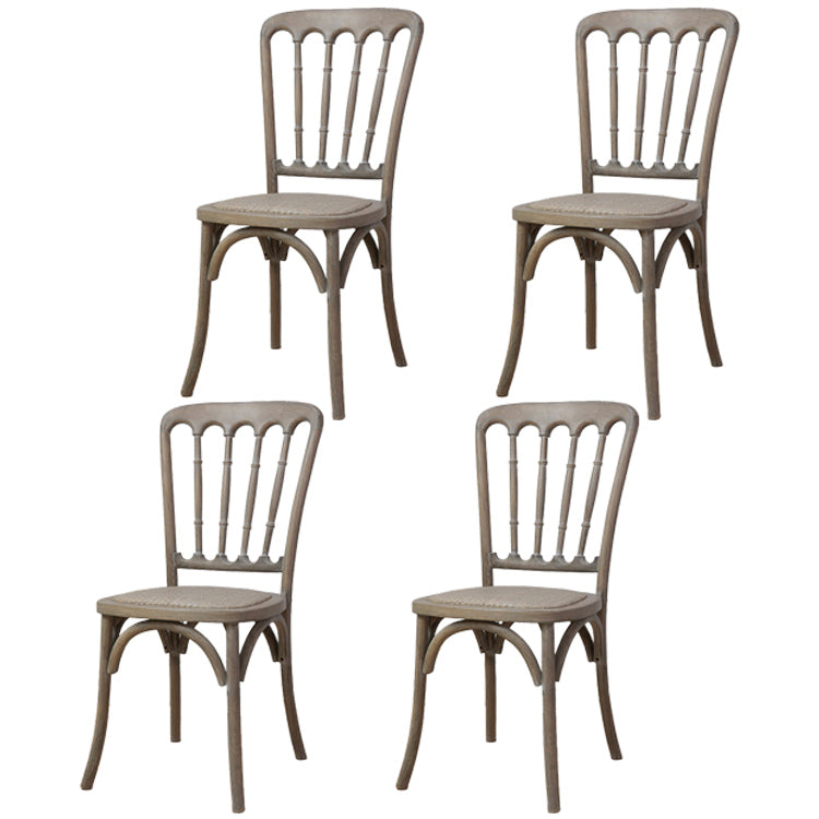 Wood Farmhouse Restaurant Side Chair Slat Back Vintage Tone Dining Chair Grey 4 Piece Set Clearhalo ' kitchen&dining_furn' 'Dining Chairs' 'Dining Tables & Seating' 'dining_chair' 'furn' 'furn_dining_chair' 'Furniture' 'furniture_dining_chair' 'Kitchen & Dining Furniture' 'kitchen' 3672588