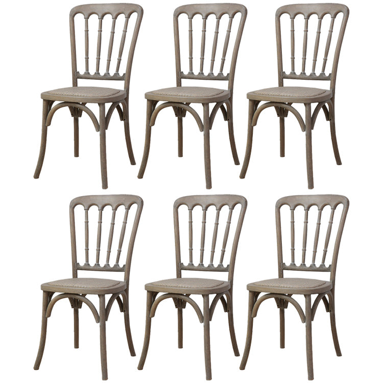 Wood Farmhouse Restaurant Side Chair Slat Back Vintage Tone Dining Chair Grey 6 Piece Set Clearhalo ' kitchen&dining_furn' 'Dining Chairs' 'Dining Tables & Seating' 'dining_chair' 'furn' 'furn_dining_chair' 'Furniture' 'furniture_dining_chair' 'Kitchen & Dining Furniture' 'kitchen' 3672589
