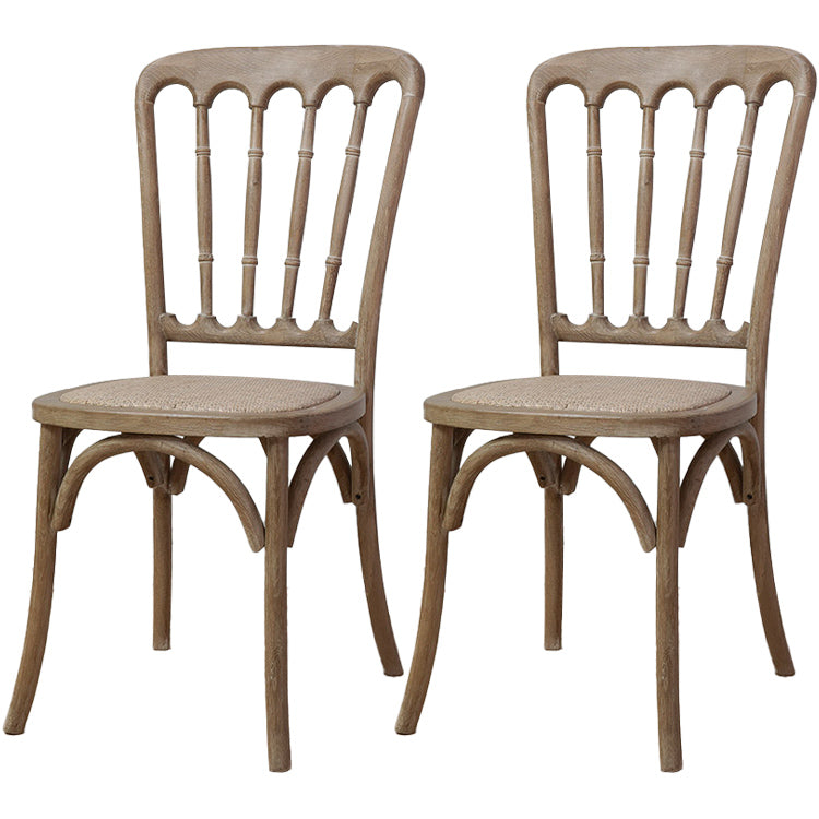 Wood Farmhouse Restaurant Side Chair Slat Back Vintage Tone Dining Chair Brown 2 Piece Set Clearhalo ' kitchen&dining_furn' 'Dining Chairs' 'Dining Tables & Seating' 'dining_chair' 'furn' 'furn_dining_chair' 'Furniture' 'furniture_dining_chair' 'Kitchen & Dining Furniture' 'kitchen' 3672591