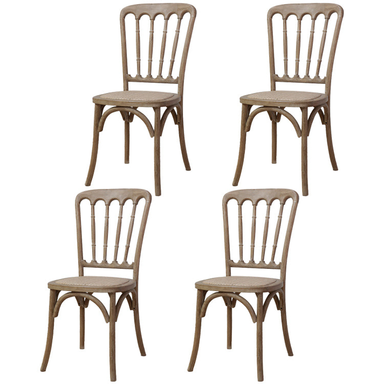 Wood Farmhouse Restaurant Side Chair Slat Back Vintage Tone Dining Chair Brown 4 Piece Set Clearhalo ' kitchen&dining_furn' 'Dining Chairs' 'Dining Tables & Seating' 'dining_chair' 'furn' 'furn_dining_chair' 'Furniture' 'furniture_dining_chair' 'Kitchen & Dining Furniture' 'kitchen' 3672593