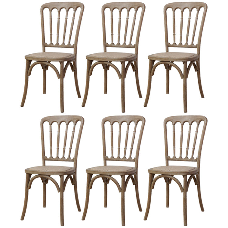 Wood Farmhouse Restaurant Side Chair Slat Back Vintage Tone Dining Chair Brown 6 Piece Set Clearhalo ' kitchen&dining_furn' 'Dining Chairs' 'Dining Tables & Seating' 'dining_chair' 'furn' 'furn_dining_chair' 'Furniture' 'furniture_dining_chair' 'Kitchen & Dining Furniture' 'kitchen' 3672595