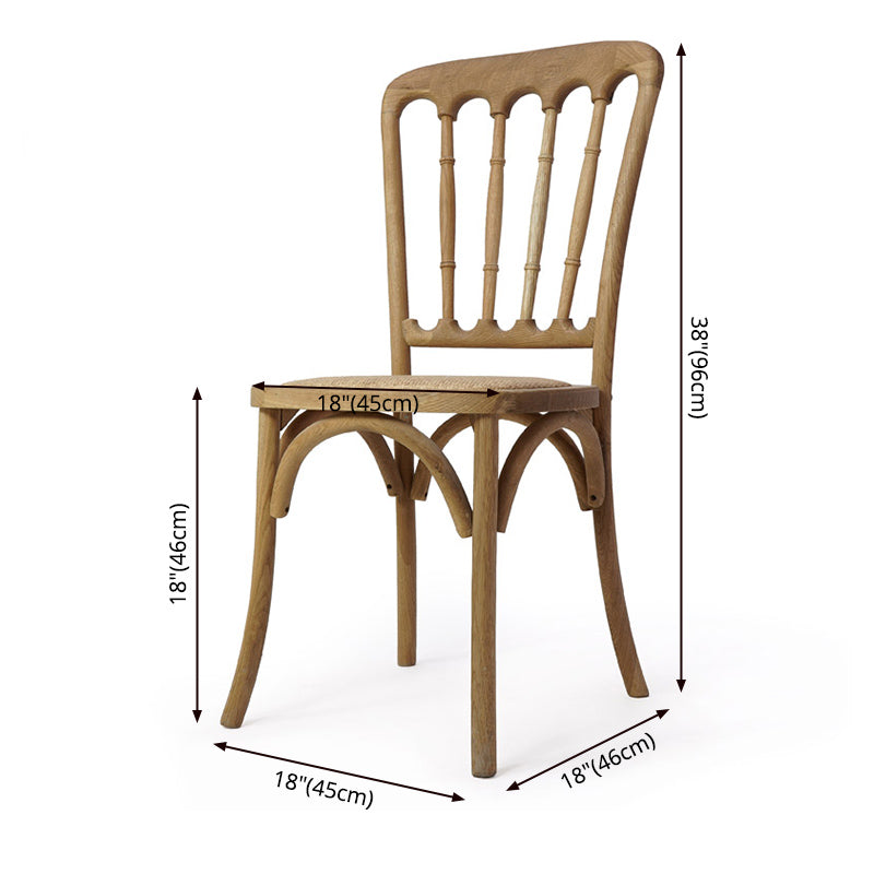 Wood Farmhouse Restaurant Side Chair Slat Back Vintage Tone Dining Chair Clearhalo ' kitchen&dining_furn' 'Dining Chairs' 'Dining Tables & Seating' 'dining_chair' 'furn' 'furn_dining_chair' 'Furniture' 'furniture_dining_chair' 'Kitchen & Dining Furniture' 'kitchen' 3672601