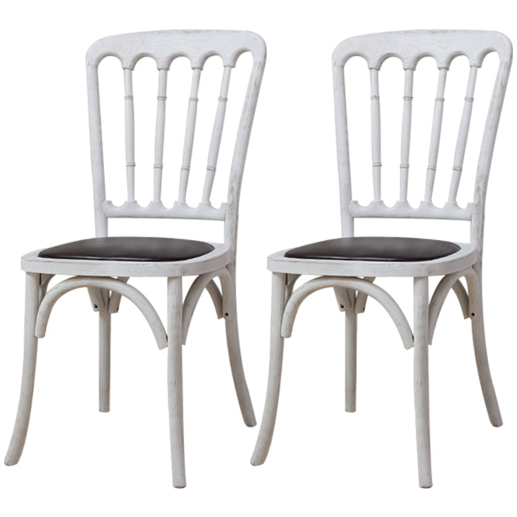 Wood Farmhouse Restaurant Side Chair Slat Back Vintage Tone Dining Chair White 2 Piece Set Clearhalo ' kitchen&dining_furn' 'Dining Chairs' 'Dining Tables & Seating' 'dining_chair' 'furn' 'furn_dining_chair' 'Furniture' 'furniture_dining_chair' 'Kitchen & Dining Furniture' 'kitchen' 3672604