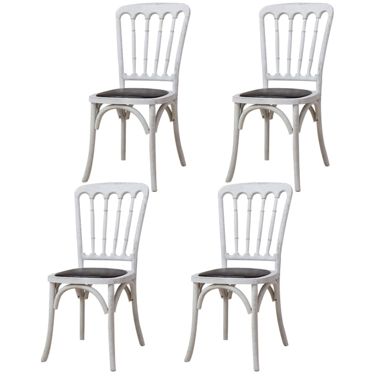 Wood Farmhouse Restaurant Side Chair Slat Back Vintage Tone Dining Chair White 4 Piece Set Clearhalo ' kitchen&dining_furn' 'Dining Chairs' 'Dining Tables & Seating' 'dining_chair' 'furn' 'furn_dining_chair' 'Furniture' 'furniture_dining_chair' 'Kitchen & Dining Furniture' 'kitchen' 3672605