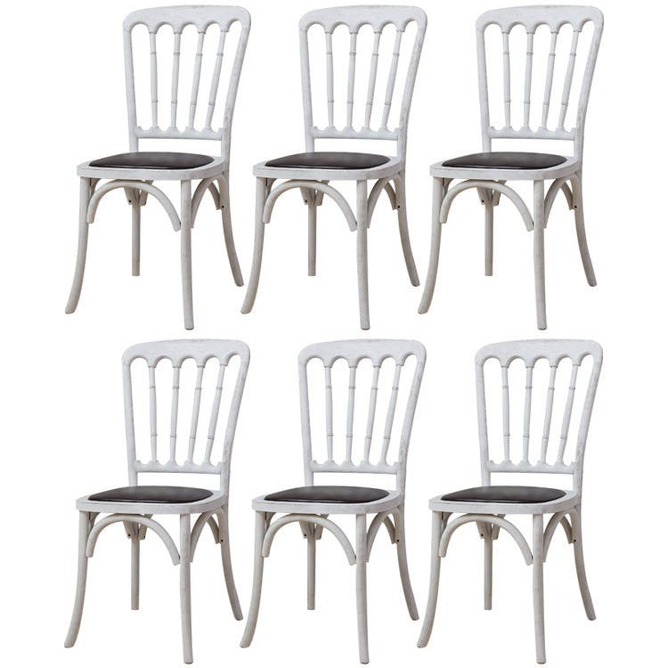 Wood Farmhouse Restaurant Side Chair Slat Back Vintage Tone Dining Chair White 6 Piece Set Clearhalo ' kitchen&dining_furn' 'Dining Chairs' 'Dining Tables & Seating' 'dining_chair' 'furn' 'furn_dining_chair' 'Furniture' 'furniture_dining_chair' 'Kitchen & Dining Furniture' 'kitchen' 3672606