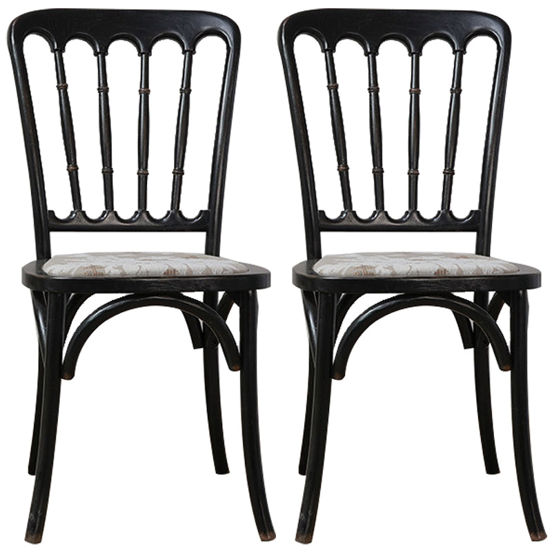 Wood Farmhouse Restaurant Side Chair Slat Back Vintage Tone Dining Chair Black 2 Piece Set Clearhalo ' kitchen&dining_furn' 'Dining Chairs' 'Dining Tables & Seating' 'dining_chair' 'furn' 'furn_dining_chair' 'Furniture' 'furniture_dining_chair' 'Kitchen & Dining Furniture' 'kitchen' 3672607
