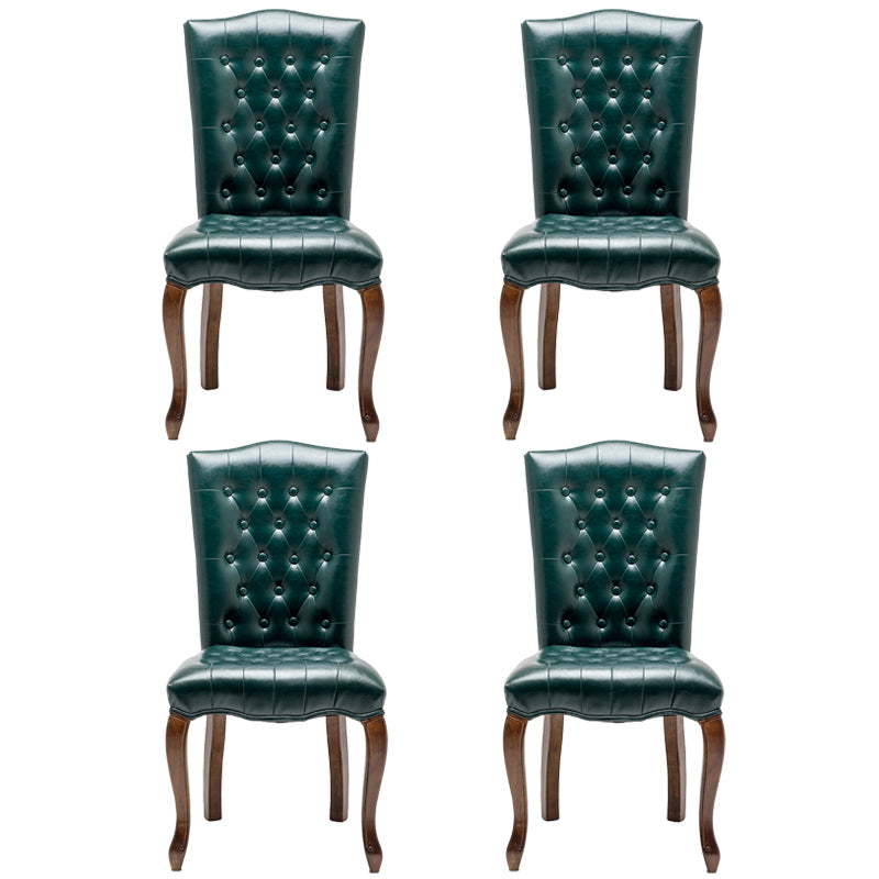 Wood Traditional Dining Side Chair with Color Cushion Parsons Chair for Home Blackish Green 4 Piece Set Clearhalo ' kitchen&dining_furn' 'Dining Chairs' 'Dining Tables & Seating' 'dining_chair' 'furn' 'furn_dining_chair' 'Furniture' 'furniture_dining_chair' 'Kitchen & Dining Furniture' 'kitchen' 3672615