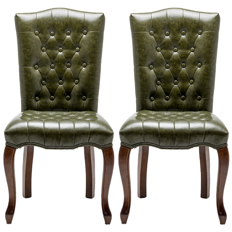 Wood Traditional Dining Side Chair with Color Cushion Parsons Chair for Home Army Green 2 Piece Set Clearhalo ' kitchen&dining_furn' 'Dining Chairs' 'Dining Tables & Seating' 'dining_chair' 'furn' 'furn_dining_chair' 'Furniture' 'furniture_dining_chair' 'Kitchen & Dining Furniture' 'kitchen' 3672624