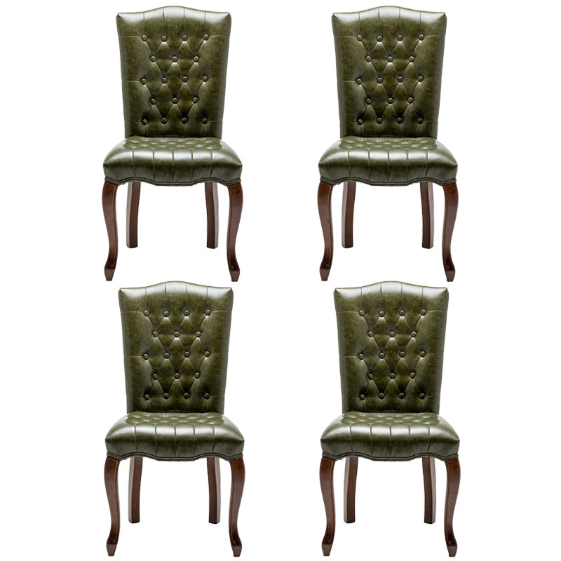 Wood Traditional Dining Side Chair with Color Cushion Parsons Chair for Home Army Green 4 Piece Set Clearhalo ' kitchen&dining_furn' 'Dining Chairs' 'Dining Tables & Seating' 'dining_chair' 'furn' 'furn_dining_chair' 'Furniture' 'furniture_dining_chair' 'Kitchen & Dining Furniture' 'kitchen' 3672626