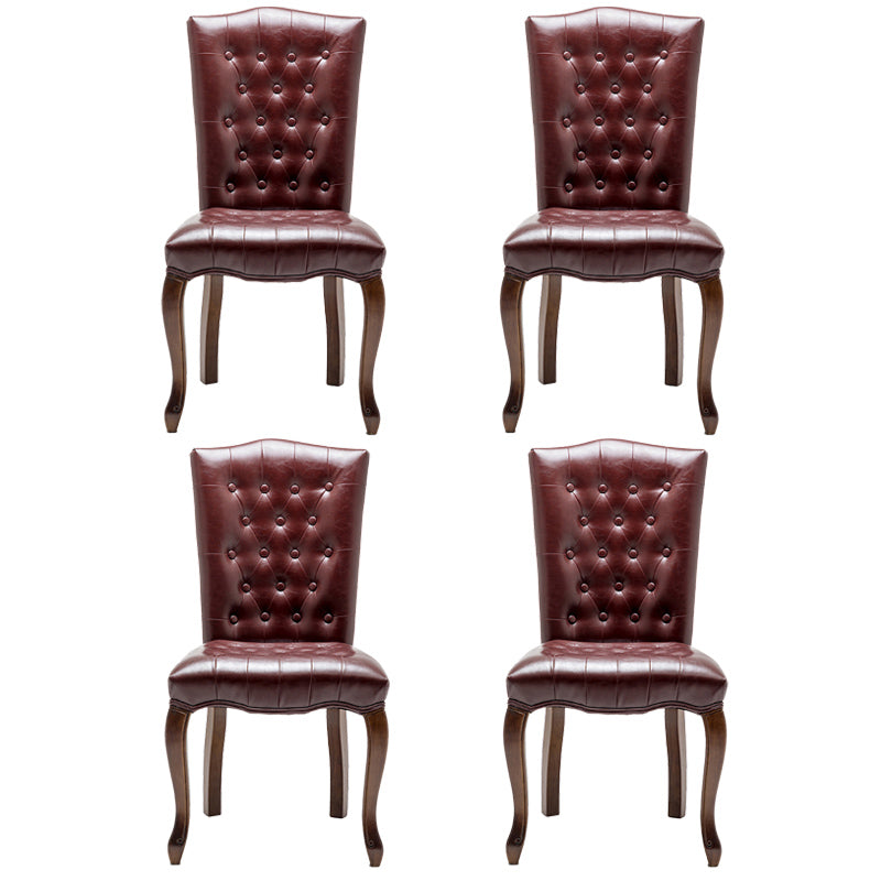 Wood Traditional Dining Side Chair with Color Cushion Parsons Chair for Home Red 4 Piece Set Clearhalo ' kitchen&dining_furn' 'Dining Chairs' 'Dining Tables & Seating' 'dining_chair' 'furn' 'furn_dining_chair' 'Furniture' 'furniture_dining_chair' 'Kitchen & Dining Furniture' 'kitchen' 3672646