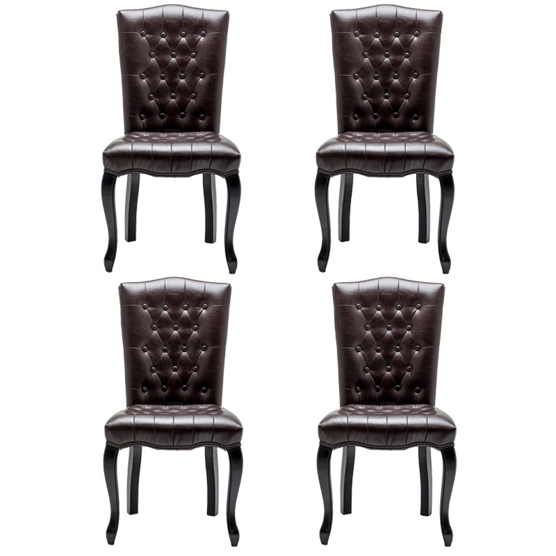 Wood Traditional Dining Side Chair with Color Cushion Parsons Chair for Home Brown 4 Piece Set Clearhalo ' kitchen&dining_furn' 'Dining Chairs' 'Dining Tables & Seating' 'dining_chair' 'furn' 'furn_dining_chair' 'Furniture' 'furniture_dining_chair' 'Kitchen & Dining Furniture' 'kitchen' 3672652