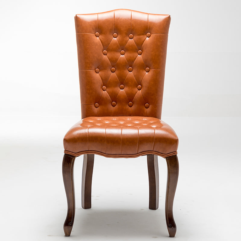 Wood Traditional Dining Side Chair with Color Cushion Parsons Chair for Home Orange 1 Piece Clearhalo ' kitchen&dining_furn' 'Dining Chairs' 'Dining Tables & Seating' 'dining_chair' 'furn' 'furn_dining_chair' 'Furniture' 'furniture_dining_chair' 'Kitchen & Dining Furniture' 'kitchen' 3672653