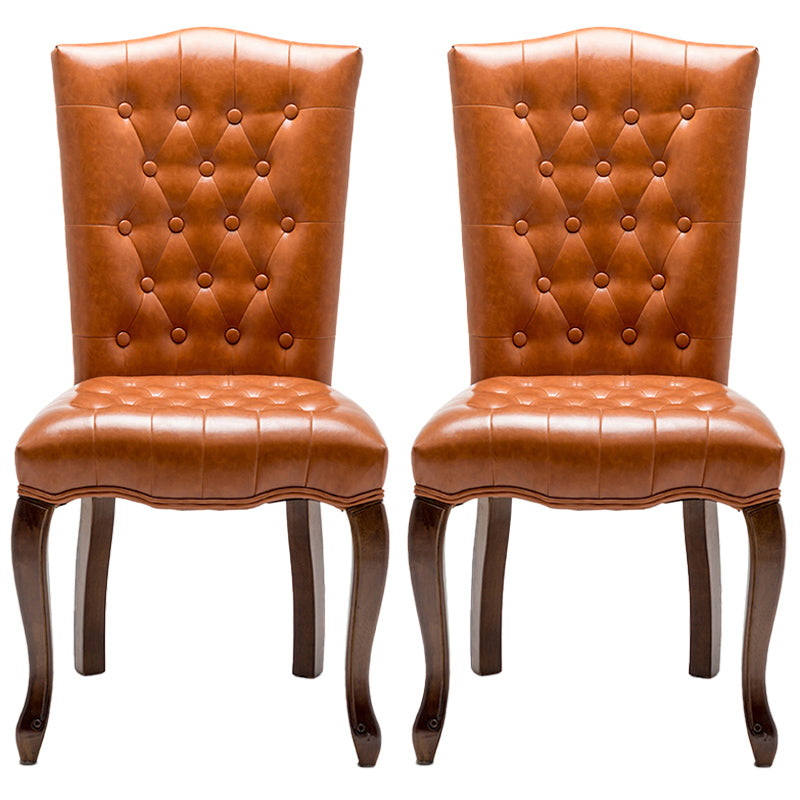 Wood Traditional Dining Side Chair with Color Cushion Parsons Chair for Home Orange 2 Piece Set Clearhalo ' kitchen&dining_furn' 'Dining Chairs' 'Dining Tables & Seating' 'dining_chair' 'furn' 'furn_dining_chair' 'Furniture' 'furniture_dining_chair' 'Kitchen & Dining Furniture' 'kitchen' 3672654