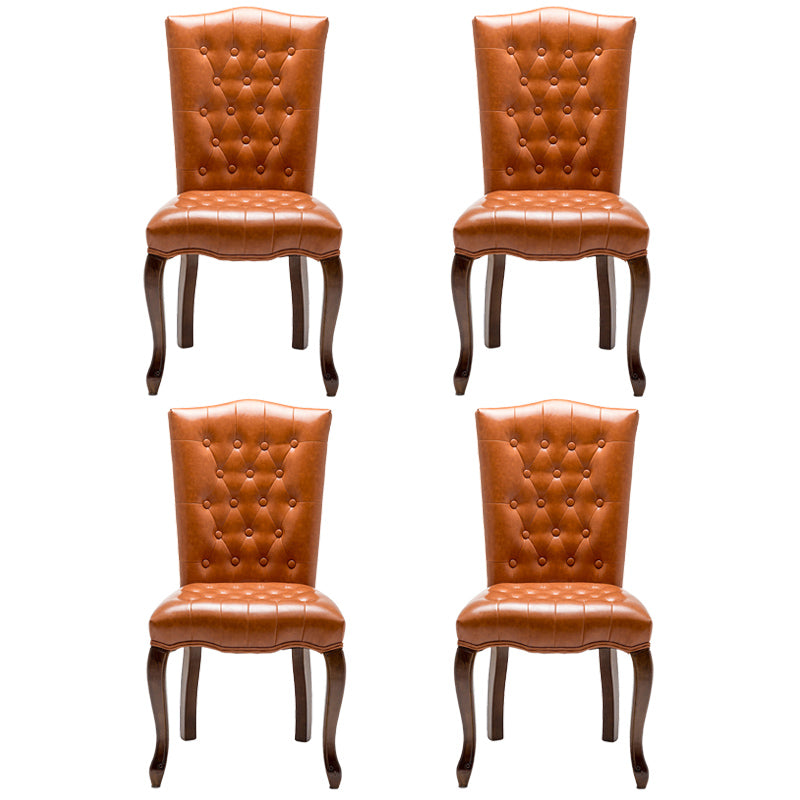 Wood Traditional Dining Side Chair with Color Cushion Parsons Chair for Home Orange 4 Piece Set Clearhalo ' kitchen&dining_furn' 'Dining Chairs' 'Dining Tables & Seating' 'dining_chair' 'furn' 'furn_dining_chair' 'Furniture' 'furniture_dining_chair' 'Kitchen & Dining Furniture' 'kitchen' 3672655