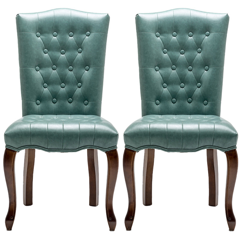 Wood Traditional Dining Side Chair with Color Cushion Parsons Chair for Home Blue-Green 2 Piece Set Clearhalo ' kitchen&dining_furn' 'Dining Chairs' 'Dining Tables & Seating' 'dining_chair' 'furn' 'furn_dining_chair' 'Furniture' 'furniture_dining_chair' 'Kitchen & Dining Furniture' 'kitchen' 3672657