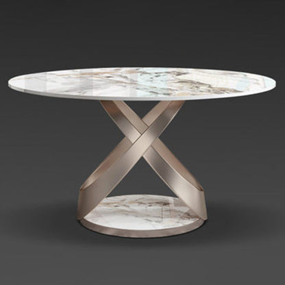 Modern Round Dining Table Sintered Stone Dining Table with Pedestal Table Round Without Chairs Clearhalo ' dining_table' 'Dining Tables & Seating' 'Dining Tables' 'furn' 'furn_dining_table' 'Furniture' 'furniture_dining_table' 'Kitchen & Dining Furniture' 'kitchen&dining_furn' 'kitchen' 'kitchen_dining_table' 3672660