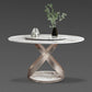 Modern Round Dining Table Sintered Stone Dining Table with Pedestal Table Lazy Susan Without Chairs Clearhalo ' dining_table' 'Dining Tables & Seating' 'Dining Tables' 'furn' 'furn_dining_table' 'Furniture' 'furniture_dining_table' 'Kitchen & Dining Furniture' 'kitchen&dining_furn' 'kitchen' 'kitchen_dining_table' 3672664